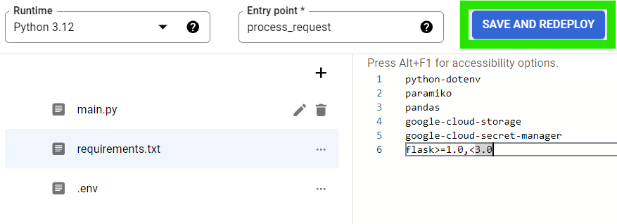 Deploy the Google Cloud Run function.