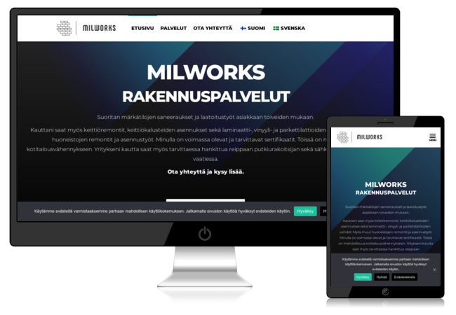 Milworks verkkosivut